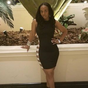 Star Studded Black Mini Dress!